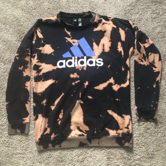 Custom Bleach Tie Dye Adidas Sweatshirt 